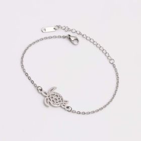 Hawaiian Stainless Steel Turtle Bracelet Jewelry (Color: Steel color, style: A)