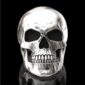 He Cheng Cross-border Hot Selling More Than Hand Jewelry Styles Ghost Head Skull Combination Fashion Ring Item Factory Direct Sales (Color: White Gold Color, size: No7)