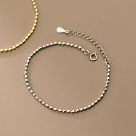 Women's Korean Temperament Simple Sectional Square Geometric Hand Jewelry (Color: Silver)