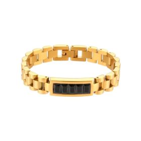 Fashion Titanium Steel Strap Bracelet Jewelry (Color: Black)
