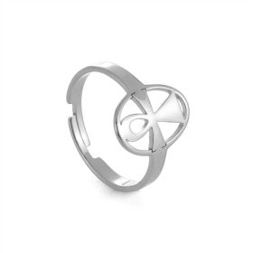 Small Jewelry Love Cross Ring Stainless Steel (Color: White A, size: Adjustable)