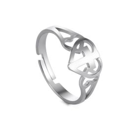 Small Jewelry Love Cross Ring Stainless Steel (Color: White, size: Adjustable)