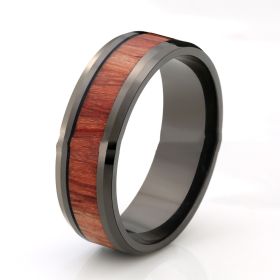 Rust Steel Ring Fashion Jewelry (Color: Bixa orellana, size: No.13.5)