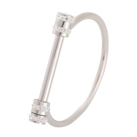 Women's Horseshoe Stainless Steel Bracelet Jewelry (Color: Silver with diamond)
