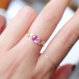 Sterling Silver Gold Plated Oval Ring Diamond Jewelry For Women (Color: Gold, size: US7)