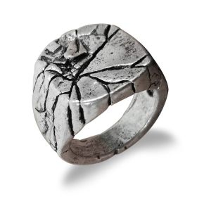 Vintage Jewelry Ring Alloy Cracked Hand Jewelry (Color: Silver, size: number 9)