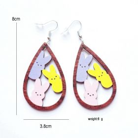 New Revival Water-saving Leopard Pattern Rabbit And Chicken Revival Egg Earrings Easter Decoration Jewelry (style: Three rabbits)