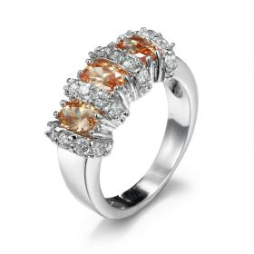 Zircon Ring European And American Popular Creative Women's Jewelry (Color: Champagne, size: No9)