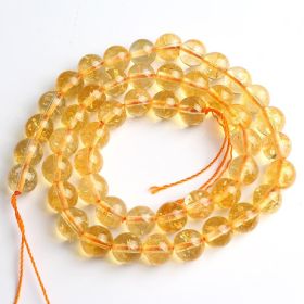 Natural Yellow Crystal Bead Bracelet Jewelry (Color: Yellow, size: 8mm)