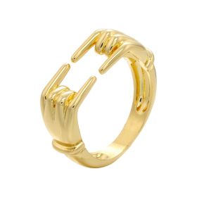 Smooth Finger Shaped Ring Hug Jewelry (Color: Gold, size: One size)