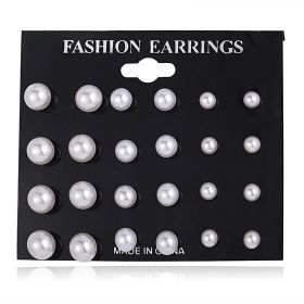 European And American Jewelry Pearl Earring Circle Suit 9 Pairs (Color: EJ096)