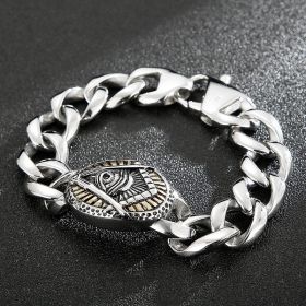 Jewelry Retro Old Creative Personality Stainless Steel Bracelet (Color: KB81414BD)