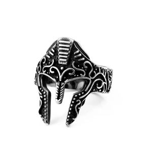 Personality Mask Men's Titanium Steel Ring Jewelry (Color: Steel, size: Size Us12)