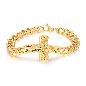 Jewelry Classic Cross Titanium Steel Bracelet (Color: Gold)
