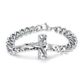 Jewelry Classic Cross Titanium Steel Bracelet (Color: Silver)