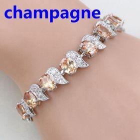 Meniscus Color Jewelry Zircon Bracelet Ladies (Color: Yellow)