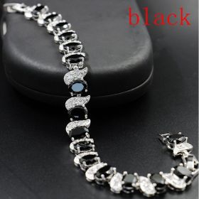 Meniscus Color Jewelry Zircon Bracelet Ladies (Color: Black)