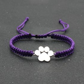 Popular Jewelry Stainless Steel Bear Claw Bracelet (Color: Purple)