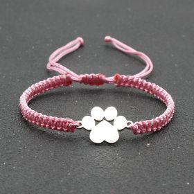 Popular Jewelry Stainless Steel Bear Claw Bracelet (Color: Pink)