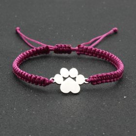 Popular Jewelry Stainless Steel Bear Claw Bracelet (Color: Rose Red)