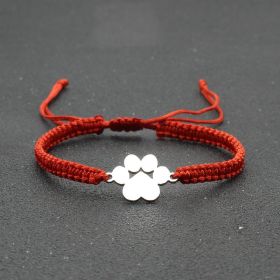 Popular Jewelry Stainless Steel Bear Claw Bracelet (Color: Red)