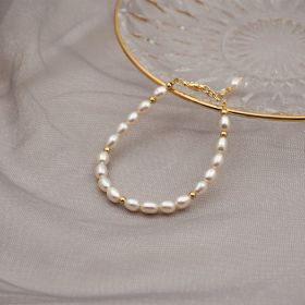 Simple Ladies Handmade Baroque Pearl Hand Jewelry (Color: M bead model)