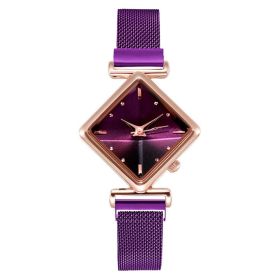Women Square Watch Luxury Ladies Quartz Magnet Buckle Gradient Color Watches Relogio Feminino For Gift Clock (Color: XR4396-PP, size: 1)