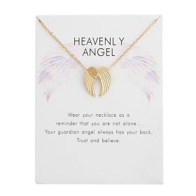 Fashion Jewelry Chain Angel Wings Wings Necklace For Women Style 060 (Color: Gold)
