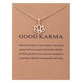 Fashion Jewelry Good Karma Happy Lotus Choker Necklace (Color: Gold)