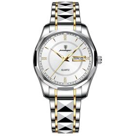 POEDAGAR 2021 New Fashion Men's Watches Stainless Steel Top Brand Luxury Waterproof Men Quartz Wristwatches Relogio Masculino (Color: 980-White, size: 1)